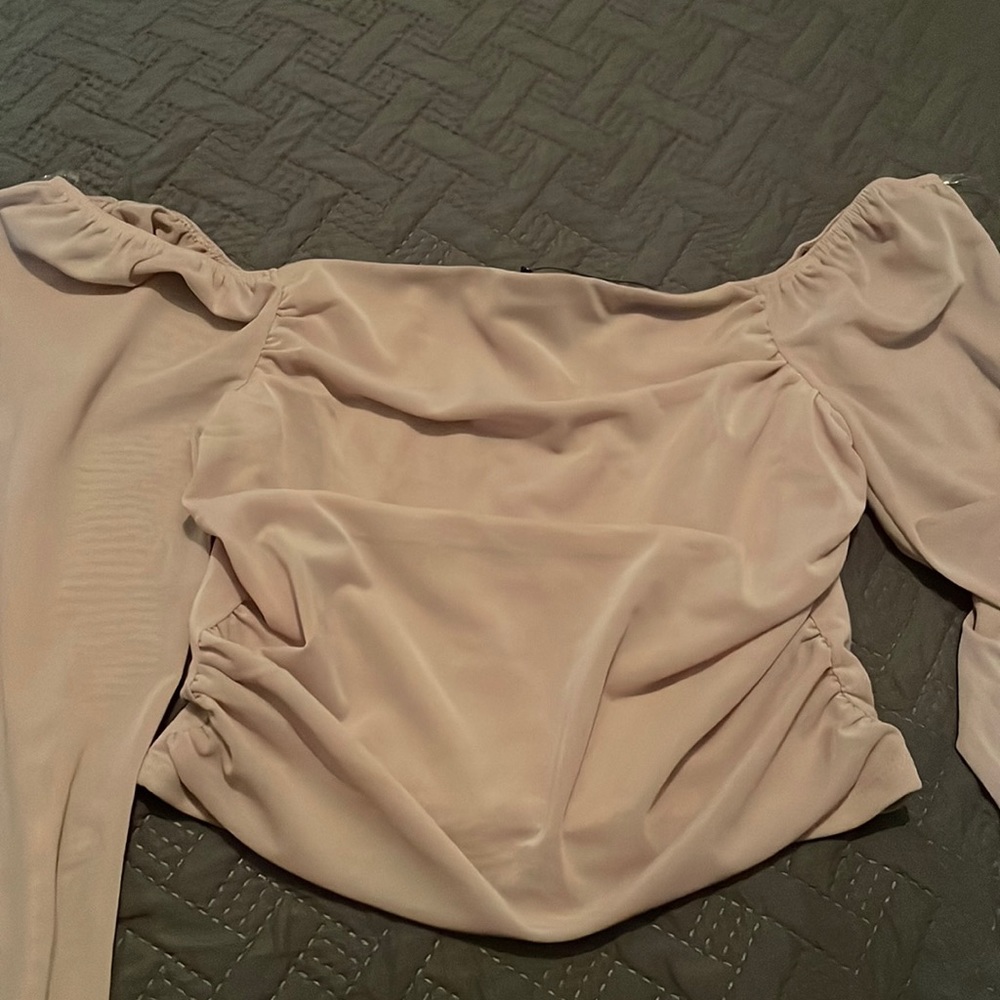 Long sleeve off the shoulders!